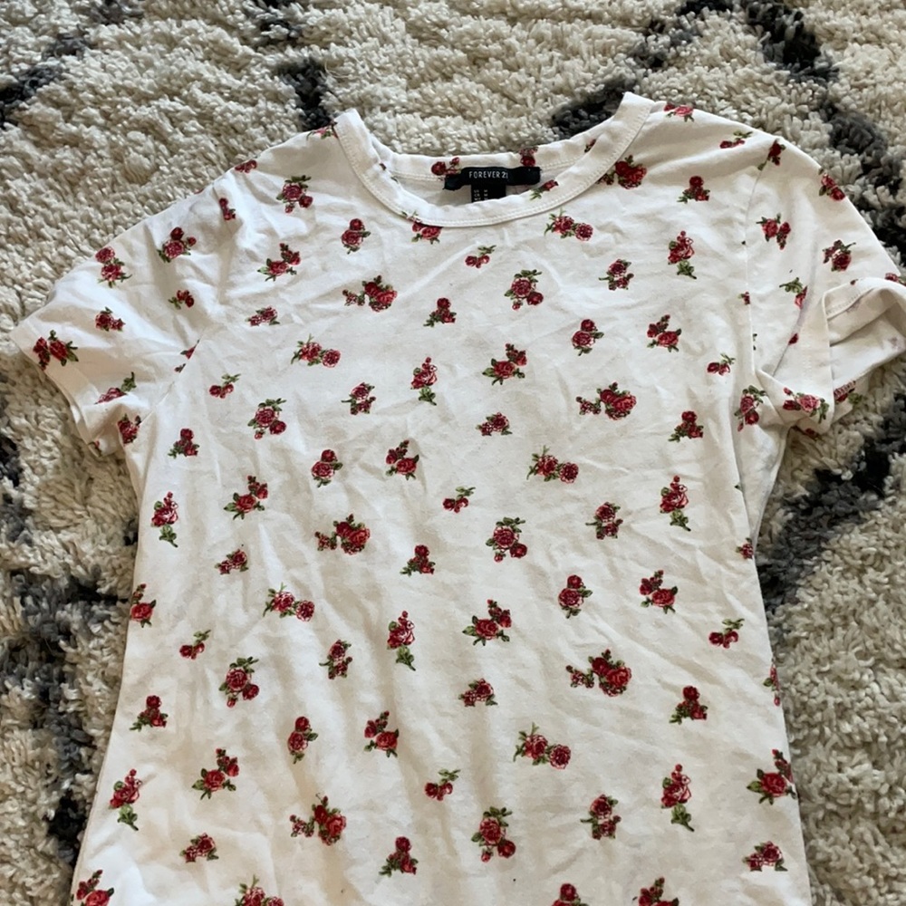 White bodysuit with roses